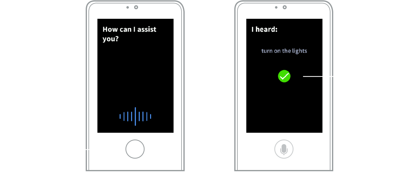 Crestron graphic showing two remote interfaces